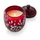 Crimson Woods Glass Acorn Candle