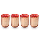 Blood Orange Dahlia Flourish Glass Four Candle Bundle
