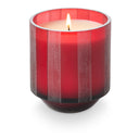 Cranberry Currant Etched Striped Glass Candle