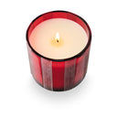 Cranberry Currant Etched Striped Glass Candle