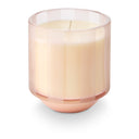 Pink Pine Etched Striped Glass Candle