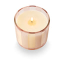 Pink Pine Etched Striped Glass Candle