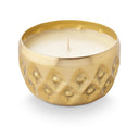 Winter White Radiant Pressed Metal Cande Candle